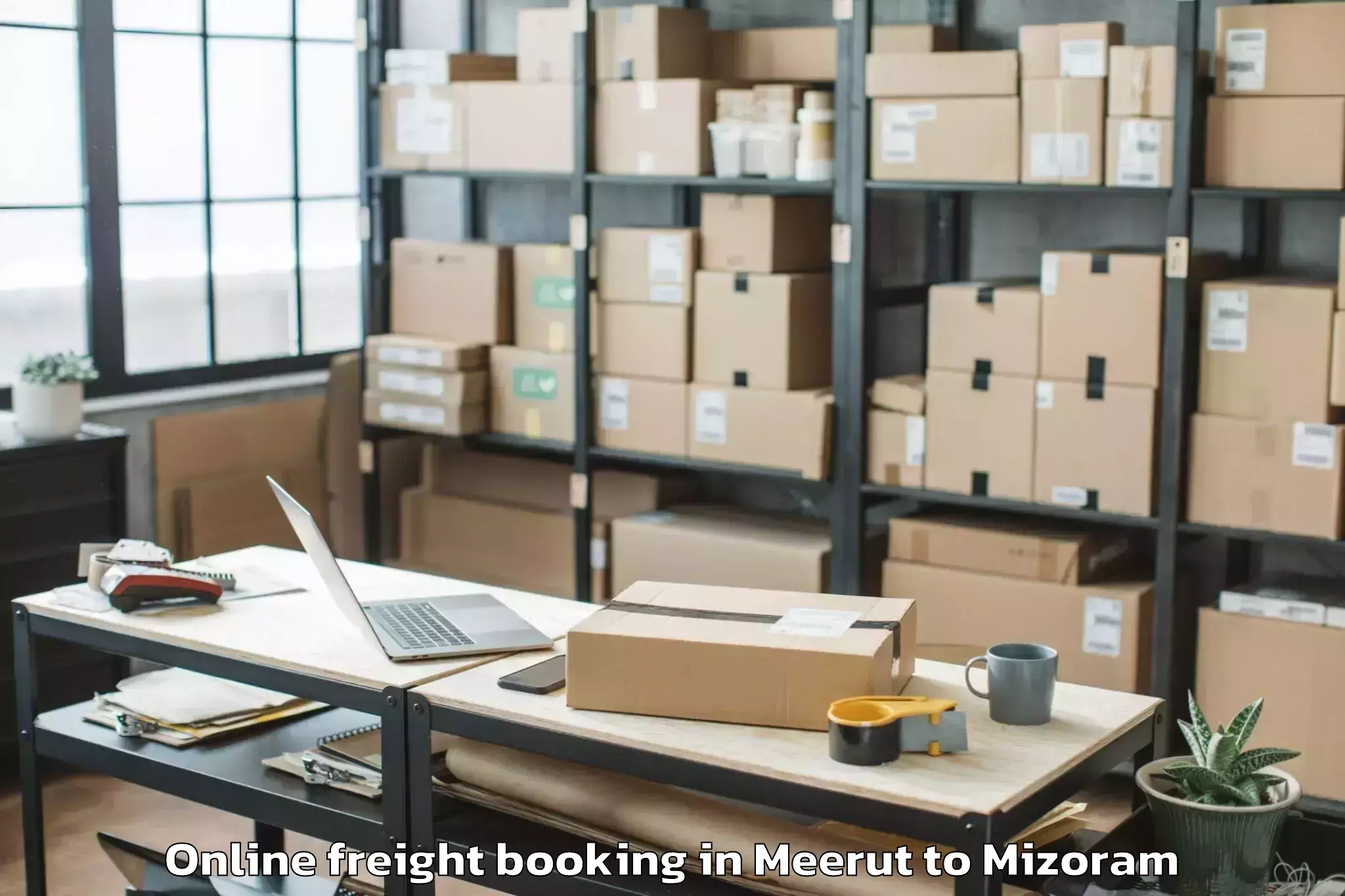 Quality Meerut to Sairang Online Freight Booking